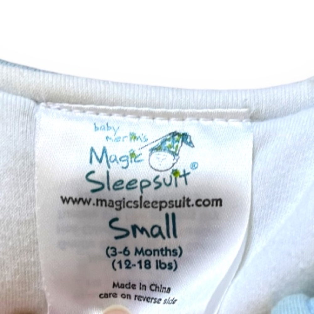 Baby Merlin's Magic Sleepsuit Cotton Transition Swaddle Sleep Suit Blue 6-9m - Picture 4 of 4